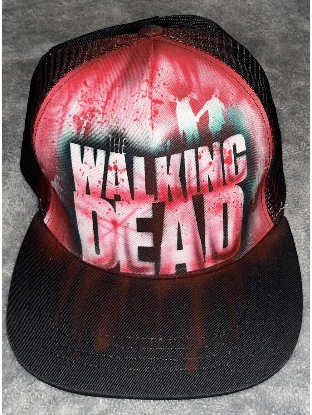 Scary Horror Show TWD Custom Airbrushed Snapback Trucker Hat Cap TV Show Fans